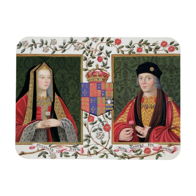 Dubbla porträtt av Elizabeth of York (1465-1503) a Magnet (Horisontell)