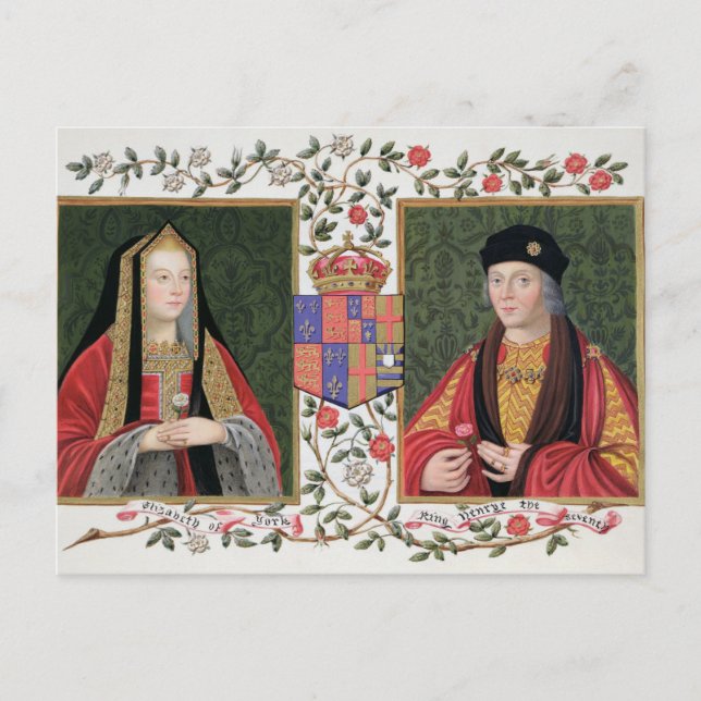 Dubbla porträtt av Elizabeth of York (1465-1503) a Vykort (Framsida)