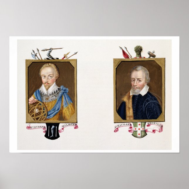 Dubbla porträtt i Herr Humphrey Gilbert (c.1539-83 Poster (Framsidan)