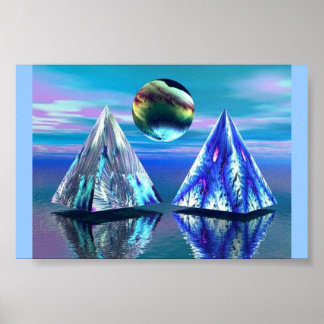 Dubbla Pyramid Sjö Poster