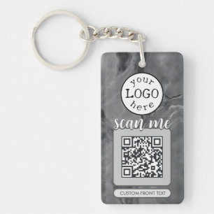 Dubbla QR-kod för Business Elegant Grått Marble