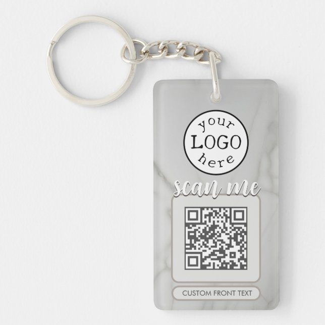 Dubbla QR-kod för Business Elegant Vitmarble (Framsidan)