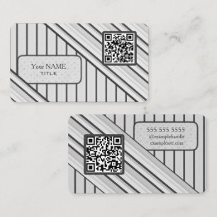 Dubbla QR-kod Retro Grått Visitkort
