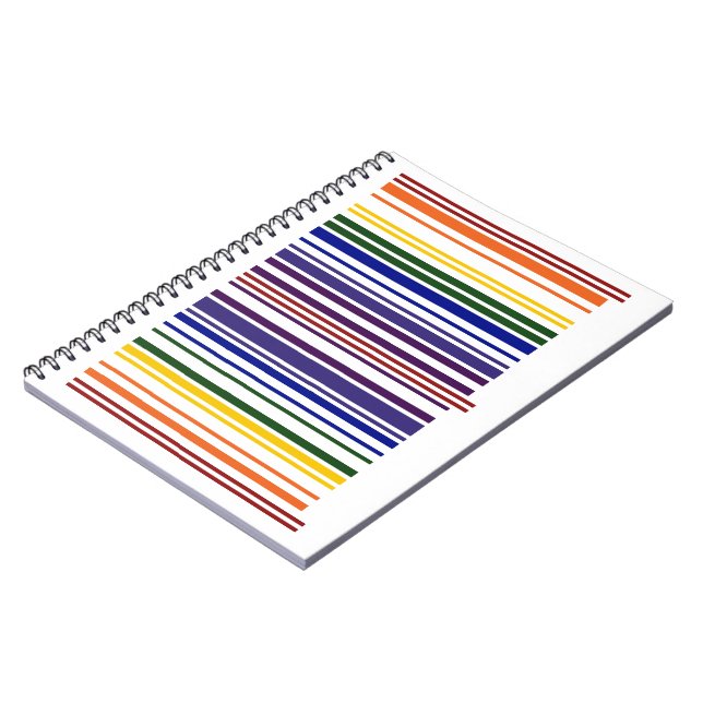 Dubbla Rainbow Barcode Anteckningsbok Med Spiral (Vänstra Sidan)
