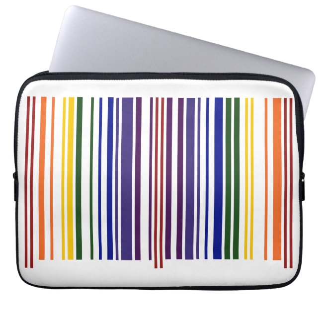 Dubbla Rainbow Barcode Laptop Sleeve (Framsidan)