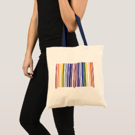 Dubbla Rainbow Barcode Rand 2-sidig Tygkasse