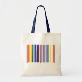 Dubbla Rainbow Barcode Rand 2-sidig Tygkasse