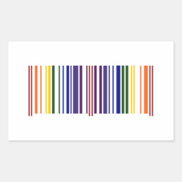 Dubbla Rainbow Barcode Rektangulärt Klistermärke