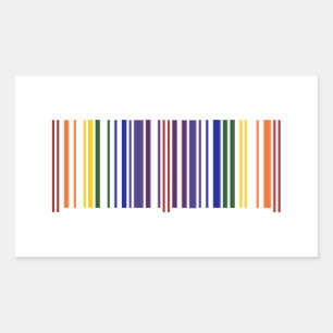 Dubbla Rainbow Barcode Rektangulärt Klistermärke