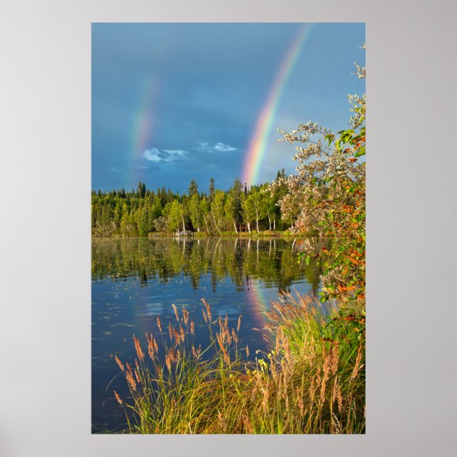 Dubbla Rainbow - Birch Sjö Poster (Framsidan)