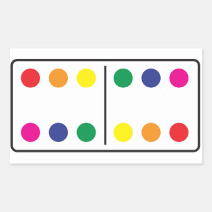 Dubbla Rainbow Domino Sticker Rektangulärt Klistermärke