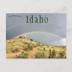 Dubbla Rainbow over Bord Sten Boise Idaho Vykort
