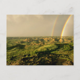 Dubbla Rainbow över målat Canyon i Theodore Vykort
