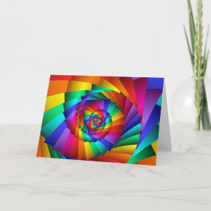 Dubbla Rainbow Spiral-hälsningskort Kort