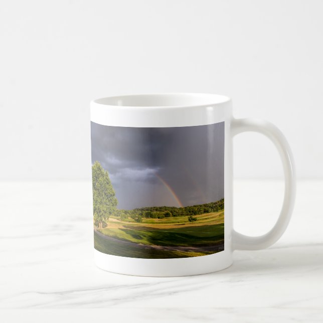Dubbla Rainbow through Rain Coffee Mugg (Höger)