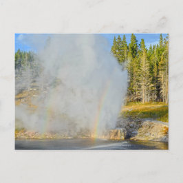 Dubbla Rainbow vid Riverside Geyser, Yellowstone Vykort