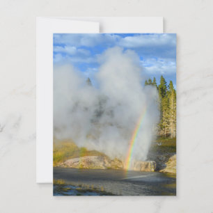 Dubbla Rainbow vid Riverside Geyser, Yellowstone Vykort