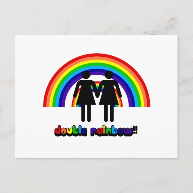 Dubbla Rainbow Vykort (Framsida)