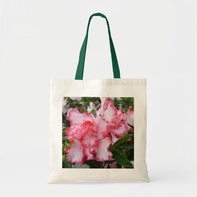 Dubbla Red and White Azaleas Vår Blommigt Tygkasse (Framsidan)