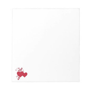 Dubbla Red Hearts & Glitter Design Valentindagen Anteckningsblock