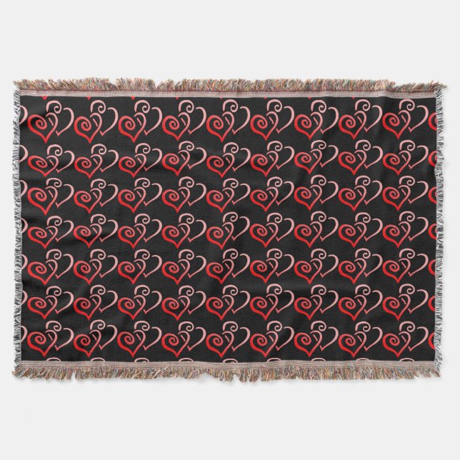 Dubbla Red Swirly Hearearts Mysfilt (Framsidan)