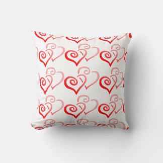 Dubbla Red Swirly Hearts Pillow Kudde