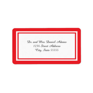 Dubbla Red Trim - adressetikett