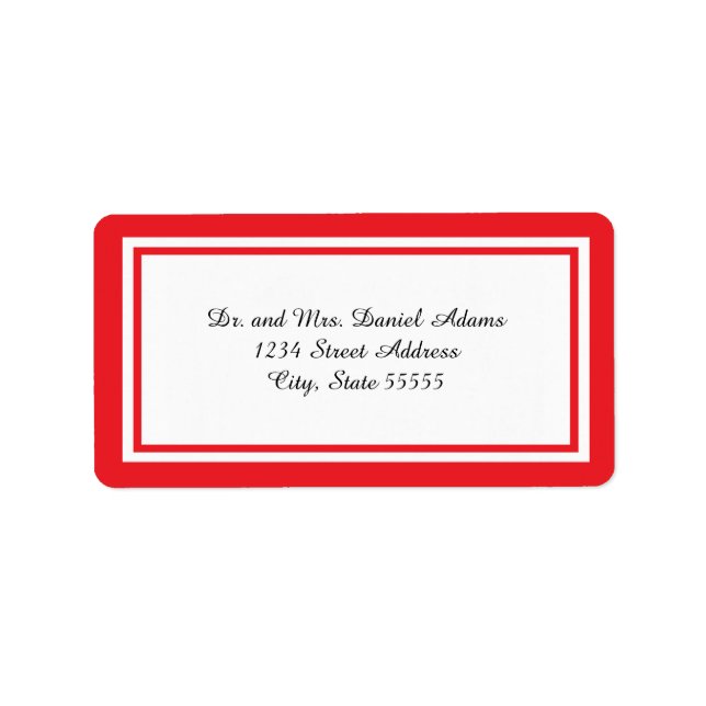 Dubbla Red Trim - adressetikett (Framsidan)