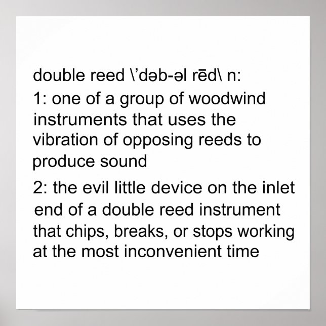 Dubbla Reed Definition Poster (Framsidan)