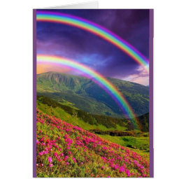 Dubbla Regnbåge liggande Hälsningskort