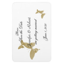 Dubbla Ring Butterfly Bröllop spara datum