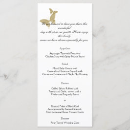 Dubbla Ring Butterfly Monogram Bröllop Menu Meny
