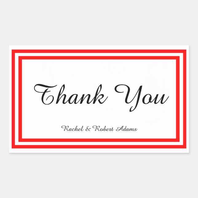 Dubbla Röd trim - Rektangelstreck Rektangulärt Klistermärke (Framsida)