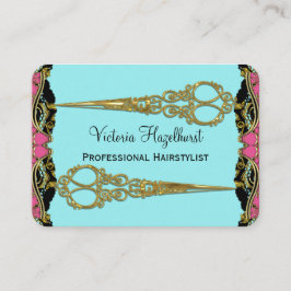 Dubbla Scissors den Paris barocken Hairstyist Visitkort