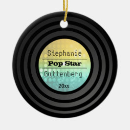 Dubbla sid den ljusa minnessaken för det Retro Julgransprydnad Keramik