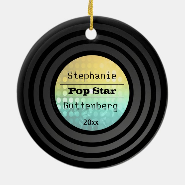 Dubbla sid den ljusa minnessaken för det Retro Julgransprydnad Keramik (Baksidan)