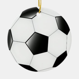 Dubbla sid fotbollbollprydnaden julgransprydnad keramik