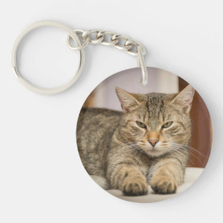 Dubbla sid kattfotonyckelringen