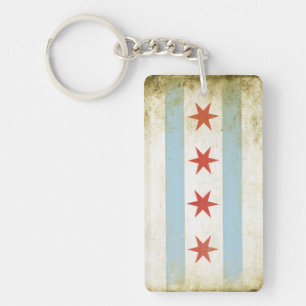 Dubbla sid Keychain med det kalla Chicago