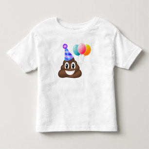 Dubbla sid T-tröja för den Emoji födelsedagpoopen Tee Shirt