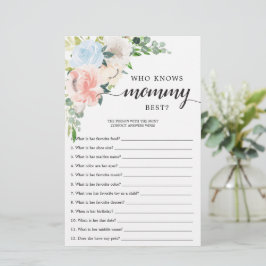 Dubbla Sida Baby Shower Game Fleur Jolie Blommigt