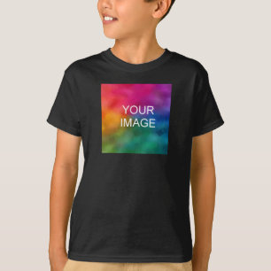 Dubbla Sida Design Add Image Black Template Boy T Shirt