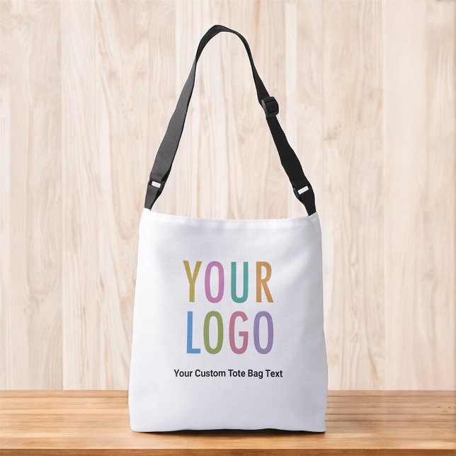 Dubbla Sida Logotyp Crossbody Bag Anpassningsbar B Axelväska (MISOOK All-Over-Print White Crossbody Bag with Logo for Business)