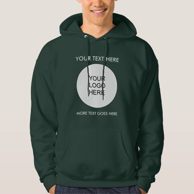 Dubbla Sida Logotyp Text Manar Deep Forest Templat Hoodie (Framsida)