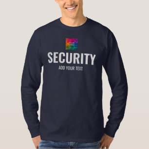 Dubbla Sida Print Manar Långärmad Security Navy T Shirt