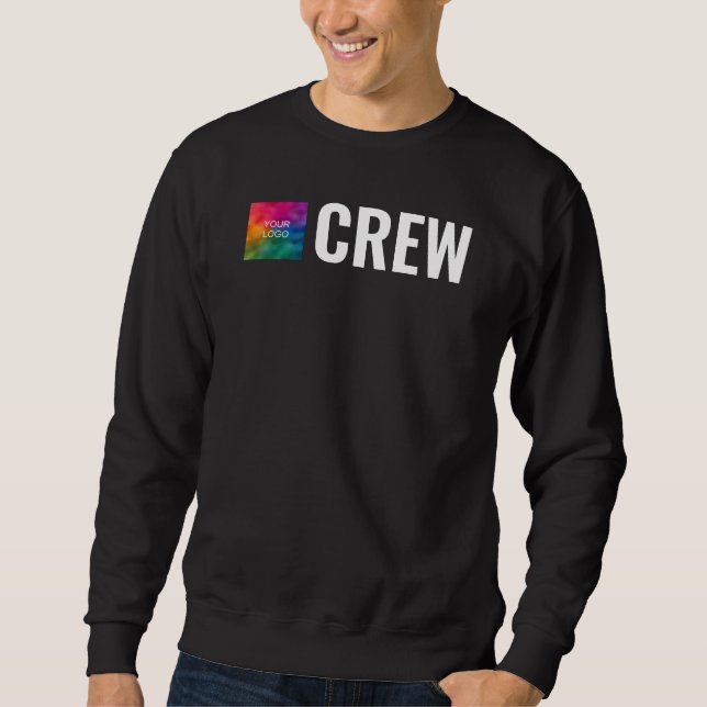 Dubbla Sida Print Manar Personal Crew Black Anpass Lång Ärmad Tröja (Framsida)