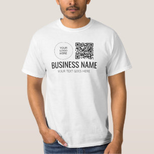 Dubbla Sida Skriv ut QR-Logotyp  Medlemsarbete Man T Shirt