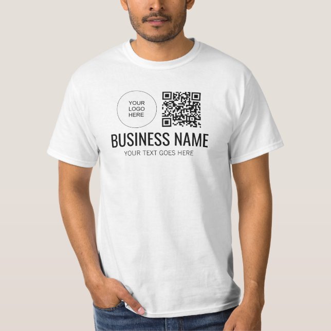 Dubbla Sida Skriv ut QR-Logotyp  Medlemsarbete Man T Shirt (Framsida)