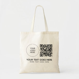 Dubbla Side Print Company Logotyp QR Code Budget Tygkasse