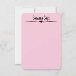 Dubbla Side Rosa Girly Modern Script Anpassningsba Tack Kort